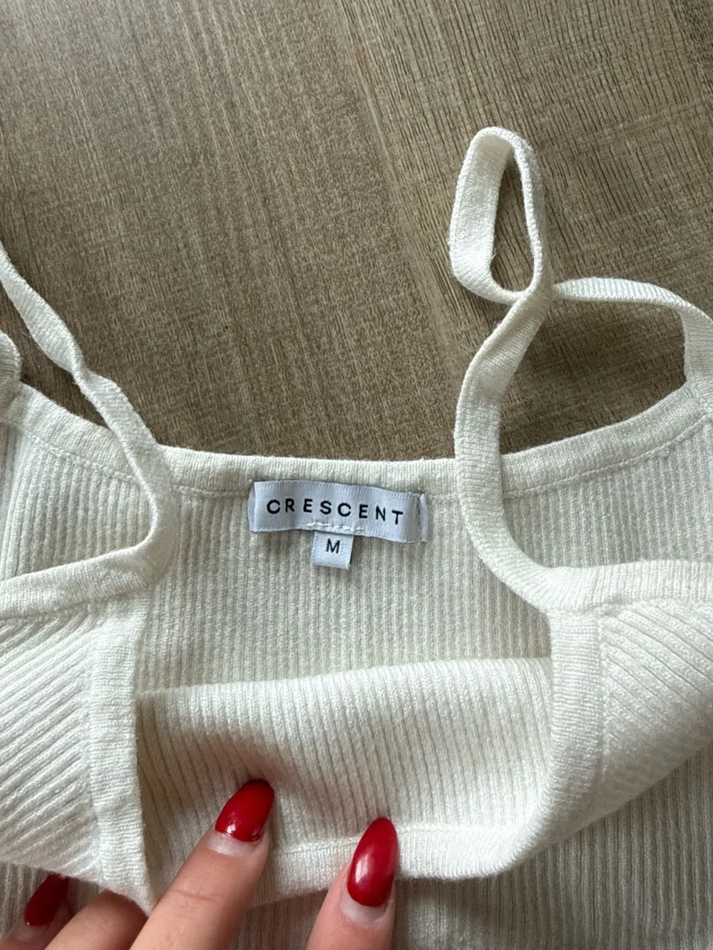 Crescent Cream Ribbed Cami Tank Top - Picture 3 of 3